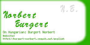 norbert burgert business card